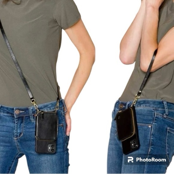 New iPhone 11 Pro Max Wilken Leather iPhone Crossbody Phone Case with Wallet - Picture 7 of 14